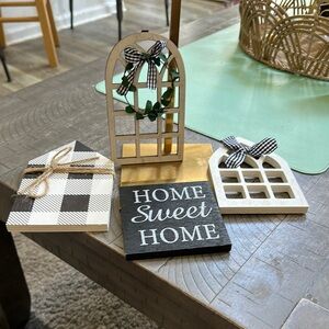 Rustic Home Decor Set with Black and White Accents NWOT
